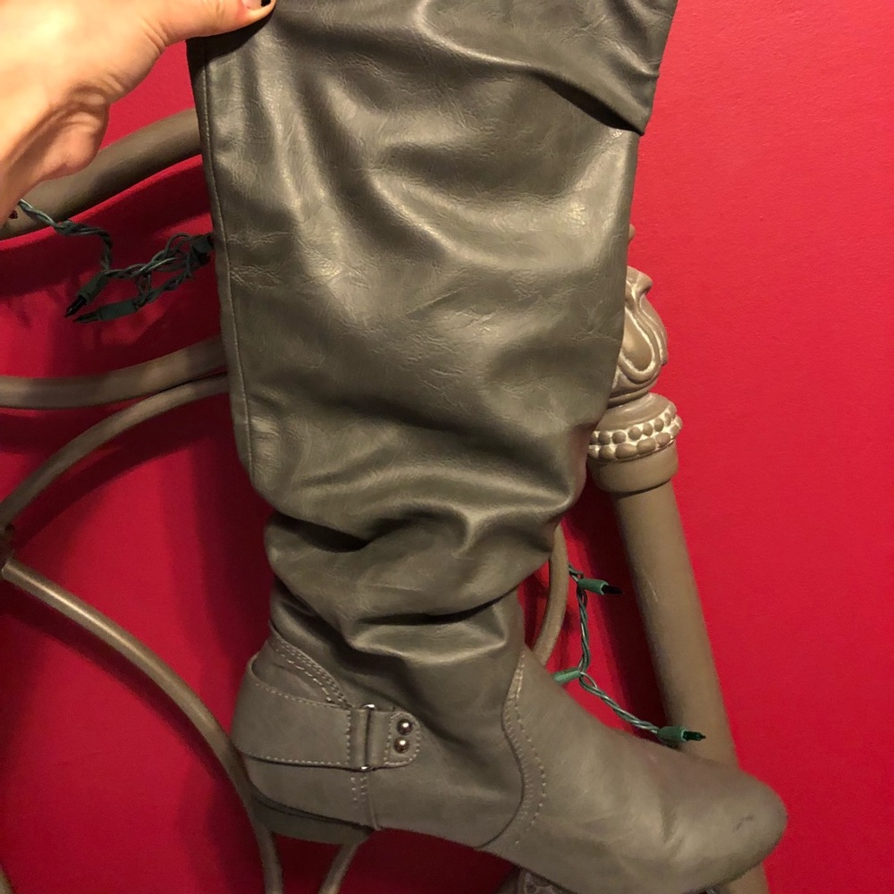 grey high boots